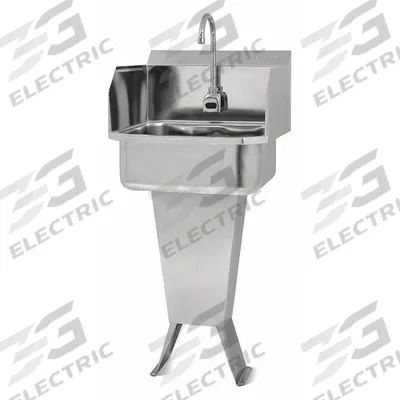 SANI-LAV Hands-Free Sink: 41 1/2 in Overall Ht, 17 in Bowl Lg, 7 in Bowl Dp - One-Station Freestanding Hand Sinks with Faucets