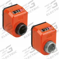 ELESA Mechanical Position Indicator: For 0.5 in Shaft Dia, 0.050, Inclined Upper Display (MPN CE983987). Key specifications — Brand: ELESA; Series: DD51; Count Direction: Increase Clockwise; Reading After One Revolution: 0.050.
