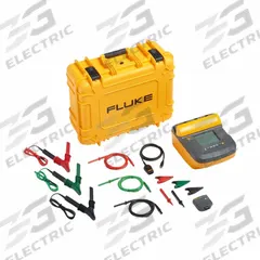 FLUKE Insulation Tester: 200 kiloohm to 2 teraohm, CAT II/CAT III 1000V/CAT IV 600V, Digital, USB (MPN FLUKE-1555 FC KIT). Key specifications — attr1393037: 5,000V DC; attr1393007: See data sheet for range accuracy; attr1393010: LCD; attr1393031: IP40; attr1398478: CAT III 1000V; attr1392966: FLUKE.