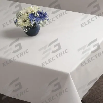 APPROVED VENDOR Disposable Table Cover: Rectangle, White, Plastic, 9 ft Lg, 54 in Wd - Disposable Table Covers