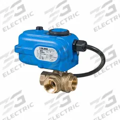 BONOMI Electrically Actuated Three-Way Ball Valve: 3/4 in, Brass, 100 to 240V AC, FNPT x FNPT x FNPT (MPN 8E865LF-003-3/4). Key specifications — Included Mounting: ISO 5211 Actuator Mounting Pad; Brand: BONOMI; Actuator Features: Manual Override.