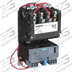 SIEMENS NEMA Magnetic Motor Starter: Non-Reversing, 3 Poles, NEMA Size 0, 18 A (MPN 14CUD32AA). Key specifications — Brand: SIEMENS; Auxiliary Contact Form: 1NO; Coil Voltage: 110-120/220-240V AC; Phase: Three; Terminal Connection Type: Screw Terminals; Auxiliary Contacts Included: 1NO; Signaling Features: Pilot Light; Thermal Units Required: None (Not Applicable to Electronic Overloads).