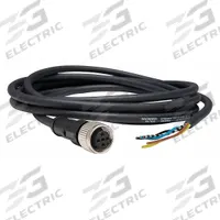 Cordset: M12 Female Straight X Bare Wire, 5 Pins, Black, PUR, 5 m Cable Lg, 3 A Max Current (A) (MPN XZCP1164L5). Key specifications — Cable Jacket Color: Black; End 1 Gender: Female; End 1 Mounting Orientation: Straight; End 2 Connection Type: Bare Wire; IP Rating: IP65; Brand: TELEMECANIQUE SENSORS; Wire Size: 22 AWG; Cable Jacket Material: PUR.