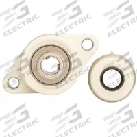 NTN 2 Bolt Flange Bearing: Radial Ball, 3/4 in Bore, Polymer, Set Screws, 4 7/16 in Lg, Rhombus (MPN SUCNFL204-12C0FG1). Key specifications — Bore Type: Cylindrical; Brand: NTN; Lubricant Material: FDA/USDA-H1 Solid Grease; Mounting Bolt Size: 3/8 in; System of Measurement: Inch; Included Bearing Cap: Open Cap.
