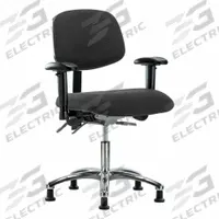 ESD Chair: Fabric, Arms Included, Ht Range 19 in to 24 in, 18 1/2 in Seat Wd, 17 in Seat Dp, Adj (MPN BR-ESD-FDHCH-CR-T0-A1-EG-ESDBLK). Key specifications — Foot Support: No; Back Tilt Backward: 13.5°; Back Tilt Forward: 10.5°; Base Material: Aluminum; Brand: APPROVED VENDOR; Product Type: ESD Chair; ESD-Safe: ESD-Safe.