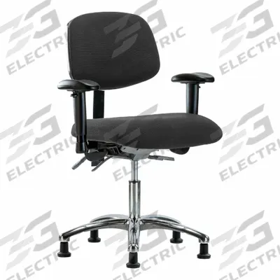 APPROVED VENDOR Chair: Fabric, Arms Included, Ht Range 19 in to 24 in, 18 1/2 in Seat Wd - Fabric ESD Chairs
