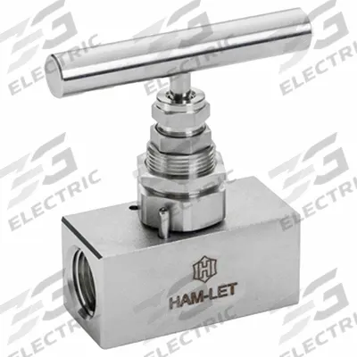 HAM-LET Screwed Bonnet Needle Valve: Inline Valve Body, 316 Stainless Steel, Screw-In Bonnet - Stainless Steel Straight-Body Needle Valves