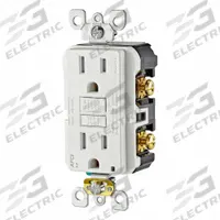 LEVITON Receptacle: Decorator Duplex, 5-15, White, 125V AC, 15 A, 2 Pole / 3 Wire (MPN AFTR1-W)