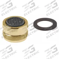 KOHLER Aerator: 1.5 gpm Flow Rate, Aerated Flow Outlet, Brass, Chrome Finish, Male (MPN 1103464-BC). Key specifications — Includes: Plumbing Tape; Material: Brass; Product Type: Aerator; Connection Size: 15/16"-27; Brand: KOHLER.
