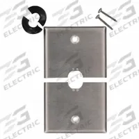 LEVITON Wall Plate: Single Circular Opening, 1 Gang, Silver, Std Size (MPN S751-N). Key specifications — Brand: LEVITON; Material: Stainless Steel.