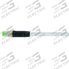 Cordset: M8 Male Straight X Bare Wire, 3 Pins, Gray, PVC, 10 m Cable Lg, 24 AWG Wire Size (MPN 7000-08001-2101000). Key specifications — Cable Jacket Color: Gray; End 1 Mounting Orientation: Straight; End 1 Gender: Male; End 1 Connection Type: M8; Cable Jacket Material: PVC; Brand: MURRELEKTRONIK; IP Rating: IP66K; End 2 Connection Type: Bare Wire.