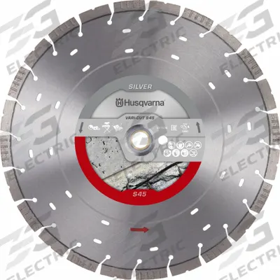 HUSQVARNA Diamond Saw Blade: Concrete/Tile, 14 in Blade Dia., 1 in Arbor Size, Wet/Dry - Demolition Work Blades