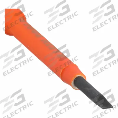KLEIN TOOLS Insulated Slotted Screwdriver: Induction Hardened Steel, 3/32 in Tip Size - Insulated Slotted Screwdrivers