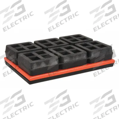 MASON Vibration Isolator Pad: Neoprene, Waffle Pad Top, 6 in Lg, 4 in Wd, 1 1/4 in Ht - Vibration-Isolating Pads & Sheets