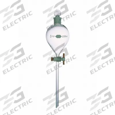 APPROVED VENDOR Funnel: Borosilicate Glass, 250 mL, 22 mm, 8 mm, 175 mm Stem Lg - Separatory Funnels