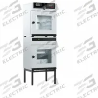 MEMMERT Vacuum Oven: Vacuum, 1.73 cu ft Capacity, 200°C Max Temp, 2,020 W Watt, Dual Screen Control (MPN VO49). Key specifications — attr1027177: 230V AC; attr1027180: MEMMERT; attr1027171: +/-0.1°C up to 99.9°C, +/-0.5°C @ 100°C+.