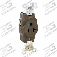 LEVITON Plugs and Receptacles: Hospital Grade, Single, 5-20R, Brown, 125V AC, 20 A, 2 Pole / 3 Wire (MPN 8310)