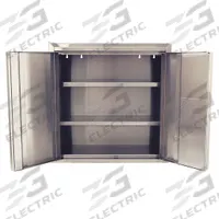 JAMCO Wall Cabinet: 30 in x 12 in x 30 in, Solid, 2 Adj Shelves, Paddle Handle & Keyed, Gray, Gray (MPN KS130). Key specifications — Duty Rating: Heavy Duty; Cabinet Material: Stainless Steel; Assembled: Assembled; Cabinet Color: Gray; Brand: JAMCO.