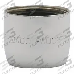 CHICAGO FAUCETS Outlet: 1 gpm Flow Rate, Laminar Flow Outlet, Brass, Chrome Finish, Female, UNS (MPN E73JKABCP). Key specifications — Material: Brass; Product Type: Outlet; Connection Size: 13/16"-24; Brand: CHICAGO FAUCETS.