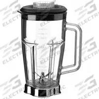WARING COMMERCIAL Blender Container with Lid and Blade: 48 oz Container Capacity, Black/Clear (MPN CAC19). Key specifications — Material: Polycarbonate; Compatible with Manufacturer Model Number: CB15SF; For Use With: Heavy-Duty Food Blender; Product Type: Blender Container Assembly; Manufacturer Part Number: CAC19; Brand: WARING COMMERCIAL; Includes: Lid.