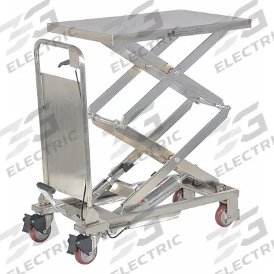 APPROVED VENDOR Scissor Lift Table: Not Powered, 220 lb Load Capacity - Corrosion-Resistant Manual Scissor-Lift Tables