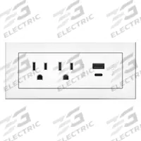 LEGRAND Furniture Power Outlet: 2 Outlets, 10 ft Cord Lg, White, 5-15R, 5.63 in Wd, Type A/Type C (MPN RDZCWH10). Key specifications — Shape: Rectangular; Brand: LEGRAND; USB Connectors Included: Type C; Mounting Style: Recessed.