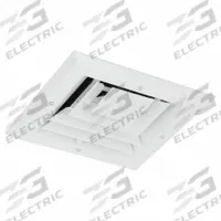 Diffuser: Ceiling/Wall, 9 in H, 9 in W, Surface Mount, 6 in Duct, Aluminum, 3-Way Louvered, White (MPN 4MJJ2). Key specifications — Insulated: No; Adjustable Blades: No; Color: White; Brand: APPROVED VENDOR; Mounting Location: Ceiling.