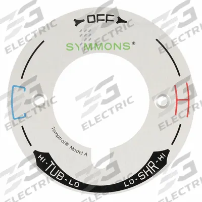 SYMMONS Faucet Temperature Indicator Decal: Chrome Finish - Trim Parts & Decals for Bathtubs & Showers