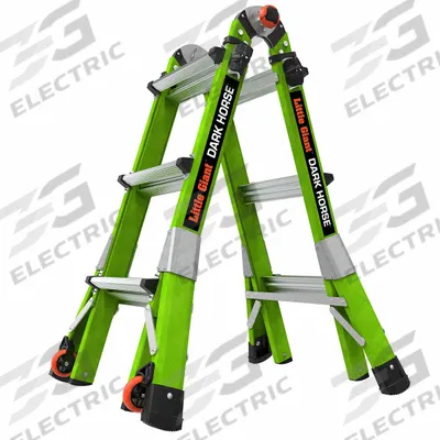 LITTLE GIANT Combination Ladder: 3 Configurations, Fiberglass, 300 lb Load Capacity - Extending Multifunction Ladders