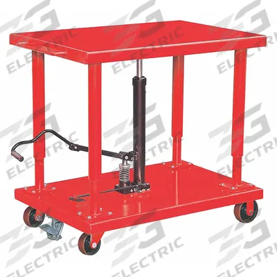 Dayton Lift Table: 4,000 lb Load Capacity, 42 in L x 30 in W, 42 in L x 30 in W x 54 in H - Manual Post-Lift Tables