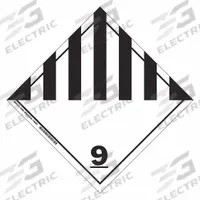 BRADY DOT Container Placard: 9, 10 3/4 in x 10 3/4 in, 10 3/4 in Label Ht, 10 3/4 in Label Wd (MPN 63455). Key specifications — Brand: BRADY; Message: 9.