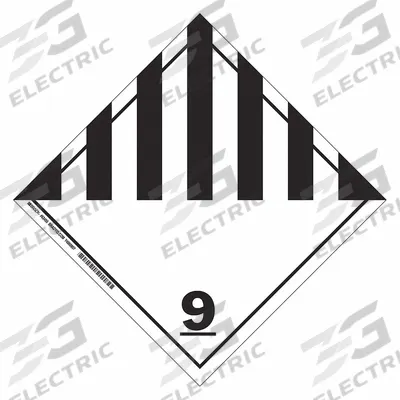 BRADY Container Placard: 9, 10 3/4 in x 10 3/4 in, 10 3/4 in Label Ht - Class 9: Miscellaneous Hazardous Materials
