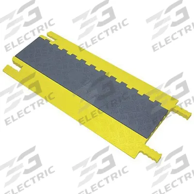 POWER FIRST Cable Protector: 5 Channels, Hinged, 1 1/4 in Max Cable Dia, 16 1/2 in Wd - 5-Channel Hinged-Cover Cable Ramps