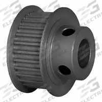 DAYTON Timing Pulley: Modified Curvilinear, Fixed, For GT Timing Belt Section, For 9 mm Belt Wd (MPN 28-3P09-6FA5). Key specifications — Brand: DAYTON; Finish: Clear Anodized; For Belt Series: Powerhouse®.