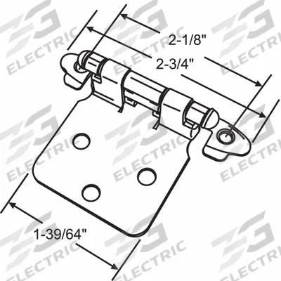 APPROVED VENDOR Butt Hinge: Steel, Full Surface, 1/2 in Leaf Wd - Full Surface-Mount Butt Hinges