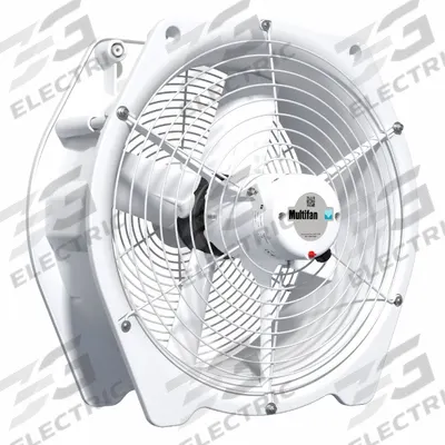MULTIFAN Mounted Fan: 18 1/2 in Blade Dia, 230V AC, 1/3 hp Motor HP - Corrosion-Resistant Industrial Wall-Mount Fans