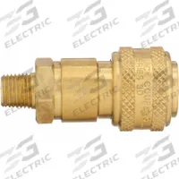 DIXON VALVE & COUPLING Quick Connect Hose Coupling: 3/8 in Body Size, 1/4 in Hose Fitting Size, MNPT (MPN 3DM2-B). Key specifications — Brand: DIXON VALVE & COUPLING; Thread Size: 1/4" -18; Coupling Locking Type: Sleeve; Hose Fitting Gender: Male.