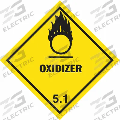 JJ KELLER Container Label: Oxidizer, 4 in x 4 in, 4 in Label Ht, 4 in Label Wd, Paper - Class 5: Oxidizing Agents & Organic Peroxides
