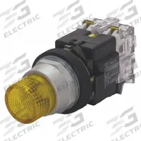 EATON Illuminated Push Button: Illuminated, Extended Profile, Metallic, 30 mm, 1NO (MPN HT8GBYAF3). Key specifications — Brand: EATON; Action: Momentary; Series: HT800; Push Button Material Type: Metallic.
