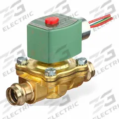 REDHAT Solenoid Valve: 2-Way, Normally Closed, 3/4 in Pipe Size, 12V DC, Watertight, High Flow (MPN K210G009LFXP 12/DC). Key specifications — Pipe Size: 3/4 in; Voltage: 12V DC; Brand: REDHAT; Coil Enclosure: Watertight.