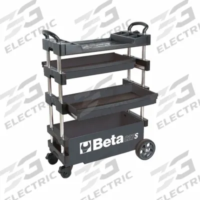 BETA Tool Utility Cart: Gray / Gray Drawer, 39 in Wd, 15 3/8 in Dp, 27 1/2 in Ht - Light-Duty Tool Utility Carts with Drawers