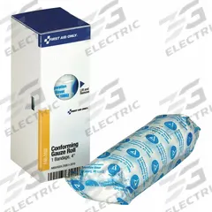 FIRST AID ONLY First Aid Kit Refill: 5 yd Dressing Lg, 4 in Dressing Wd, Gauze, Sterile (MPN FAE-3102). Key specifications — Water Resistance: Not Water Resistant; Unitized: Unitized; Standards: ANSI/ISEA Z308.1-2015; Manufacturer Part Number: FAE-3102; Package Type: Box; Product Type: Conforming Gauze Roll; Sterility: Sterile; Brand: FIRST AID ONLY.