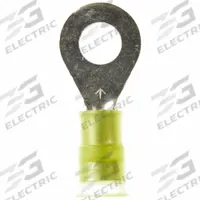 3M Ring Terminal: Yellow, Nylon Insulation, 1/4 in Stud Size, 12 AWG to 10 AWG Wire Sizes, 1,000 V (MPN MNG10-14R/SK). Key specifications — attr1308027: 3M.