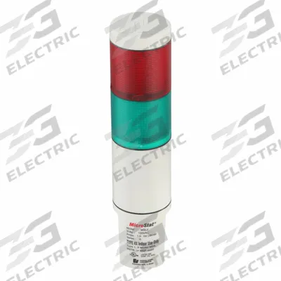 FEDERAL SIGNAL Status Indicator Light: 2 Tier, Green/Red, No Sounder Tier - Two-Tier Tower Light Assemblies