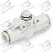 SMC Speed Control Valve: In-Line Fitting, Hex Screw, 3/8 in Valve Body Size, 10 mm Tube, Meter In (MPN AS3002F-10). Key specifications — attr947203: Brass/PBT; attr947205: SMC.