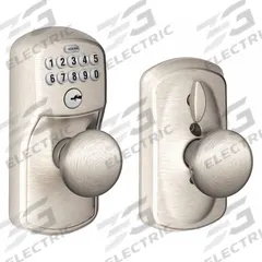 SCHLAGE RESIDENTIAL Keypad Knob: Nickel (MPN FE595 PLY619PLY). Key specifications — Product Type: Keypad Knob; Manufacturer Part Number: FE595 PLY619PLY; Key Override Options: None.