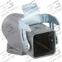 HARTING Rectangular Connector Housing: Size 3 A, Surface Mount, Gray, Zinc Die-Cast, IP44/IP65/IP67 (MPN 19200031252). Key specifications — IP Rating: IP65; Size Designation: 3 A; Cable Entry Thread Size: M20; Seal Material: NBR; Locking Type: Single Lever; Brand: HARTING; Primary Material: Zinc; Operating Temperature Range: -40 to 125 Degrees C.