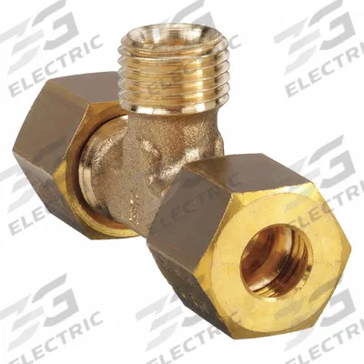 LEGRIS Compression Tee Fitting: 10 mm OD x 10 mm OD x 10 mm OD Fitting Size, Brass - Standard Sleeve Brass Compression Fittings