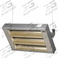 FOSTORIA Electric Infrared Heater: 7500W Watt Output, 208V AC, 1 or 3 Phase, Hardwired, Quartz Lamp (MPN 343-30-THA-208V). Key specifications — Wattage Output: 7500W; Voltage: 208V AC; Brand: FOSTORIA; Electrical Connection: Hardwired; Element Type: Quartz Lamp; Housing Color: Silver; Housing Material: Aluminum; Overall Dimensions - L x W x D: 33 in x 21-1/2 in x 11 in.