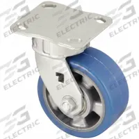 APPROVED VENDOR Plate Caster: Debris-Resistant, Swivel, Polyurethane, 4 15/16 in Wheel Dia, Ball (MPN P25S-ALBS 127K-14). Key specifications — Wheel/Tread Color: Blue; Brand: APPROVED VENDOR; Roll Up: Swivel.